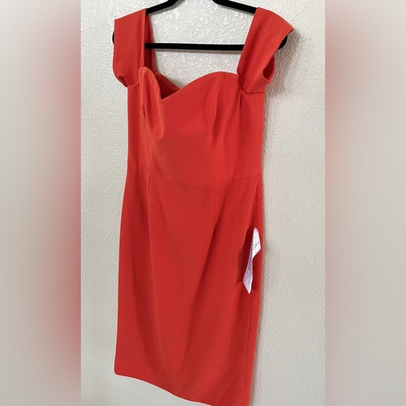 Dress The Population Bailey Off the Shoulder Sweetheart Neck Dress Poppy Size L - Picture 5 of 8